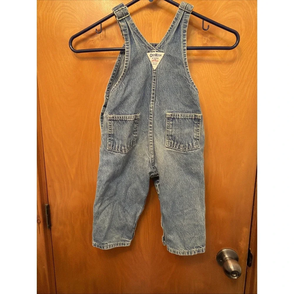 Vintage OshKosh B'gosh Denim Overalls Vestbak Toddler 2T Snap Crotch 90s